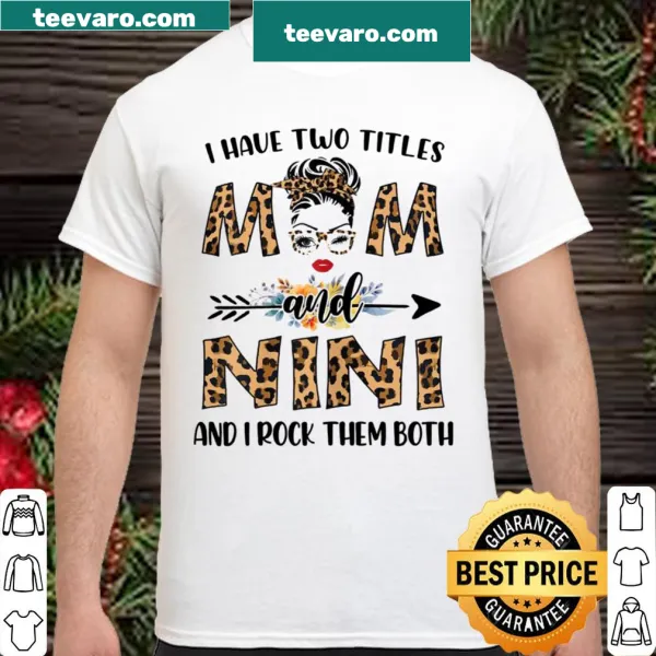 Text design highlighting two titles, Mom and Nini, with a leopard print style
