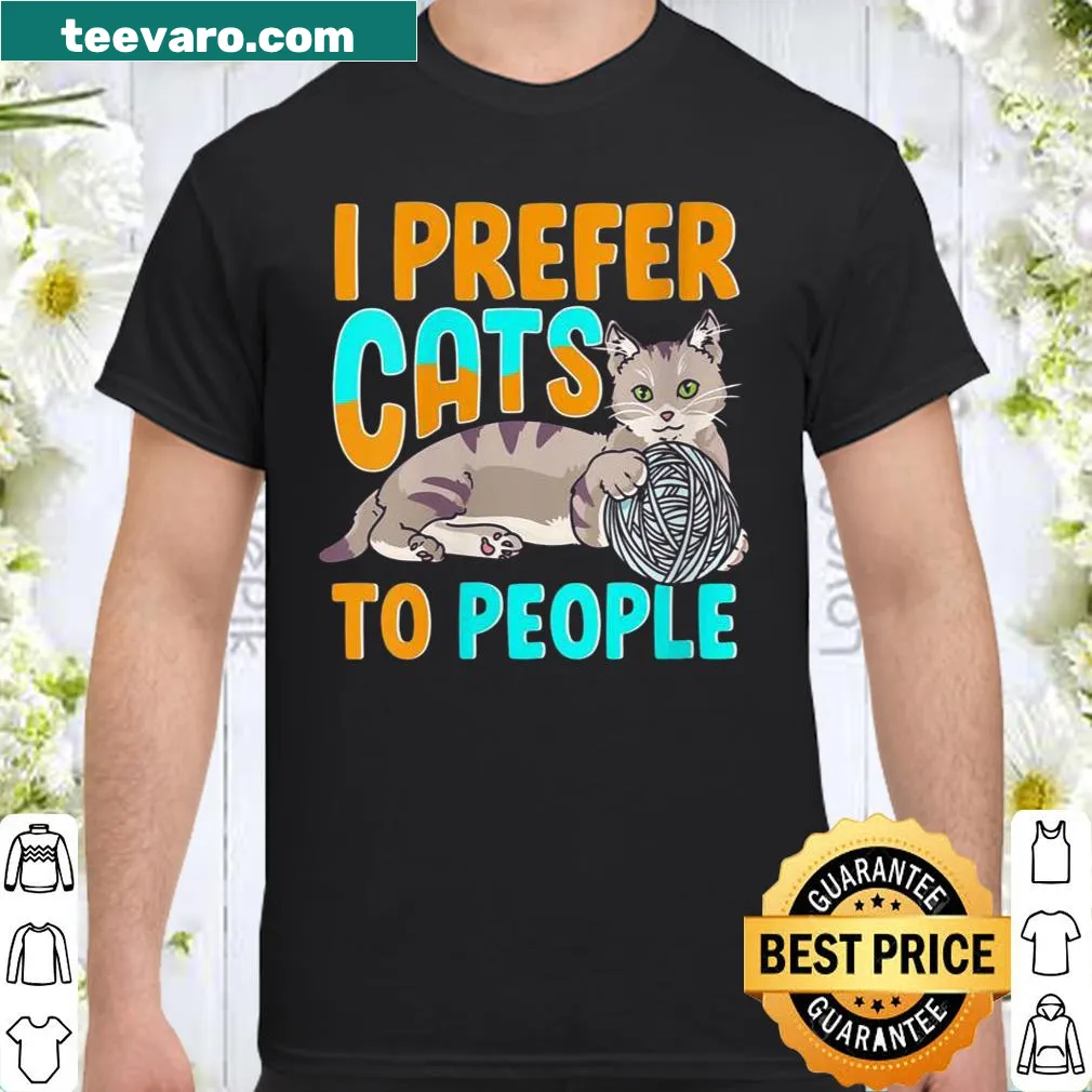 Cat person shirt with illustration saying preference for cats
