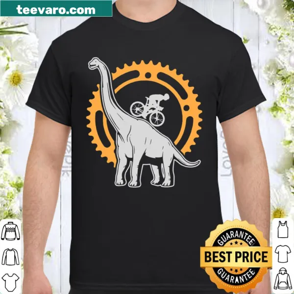 Fun dinosaur graphic riding a mountain bike
