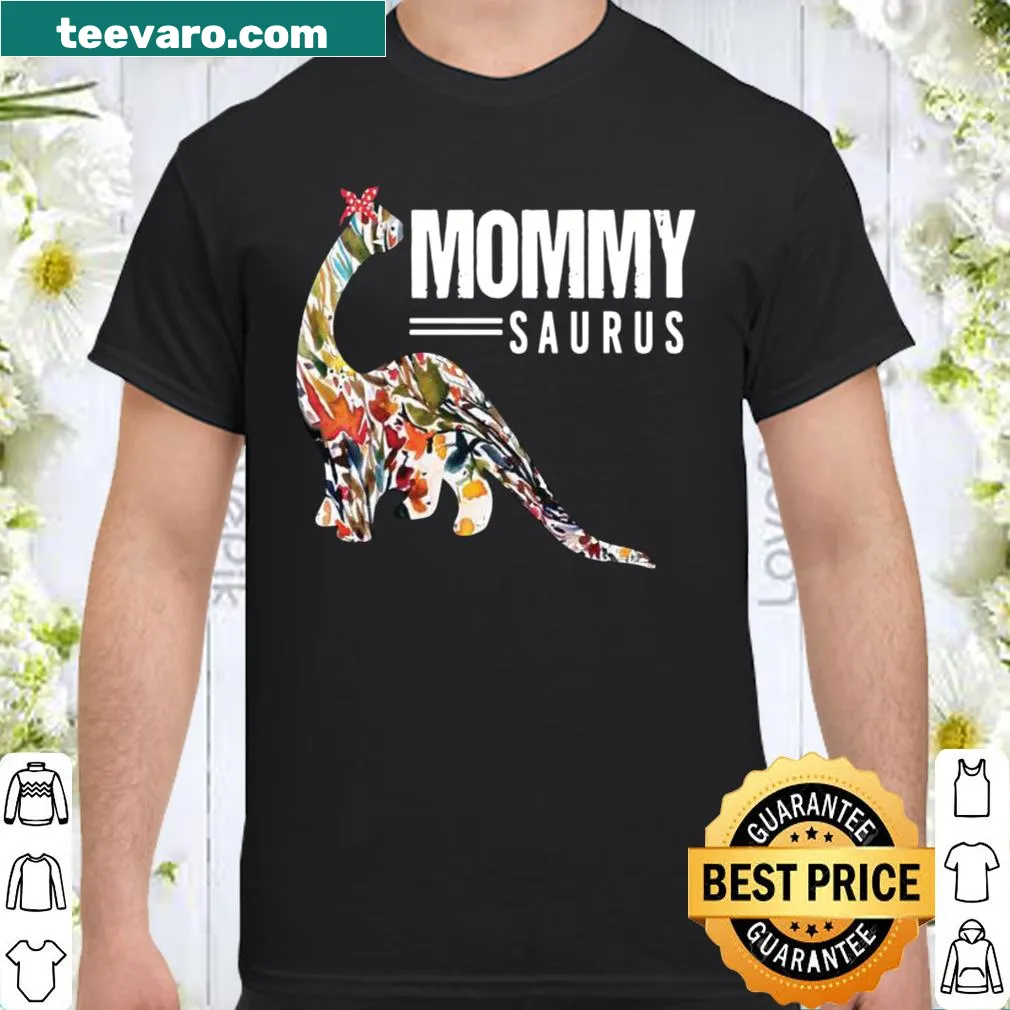 Cute cartoon Mommy Saurus Rex t-shirt for moms