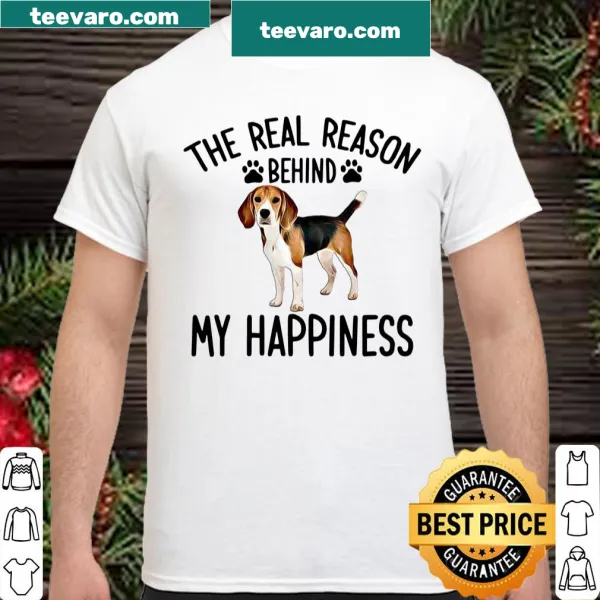 Typographic shirt for Beagle moms celebrating happiness with their dog