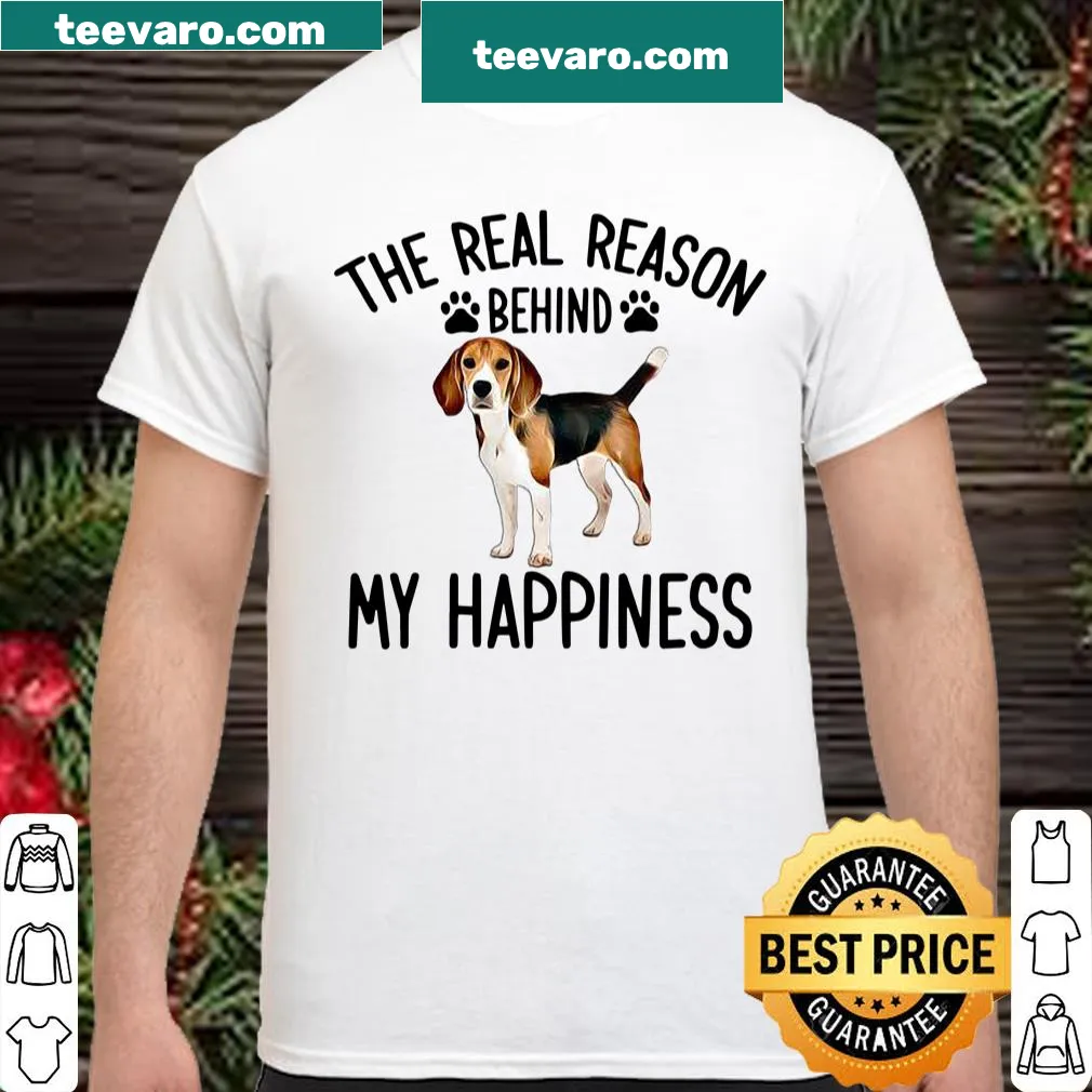 Typographic shirt for Beagle moms celebrating happiness with their dog