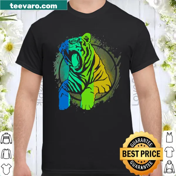 Shirt featuring a detailed illustration of a white tiger.