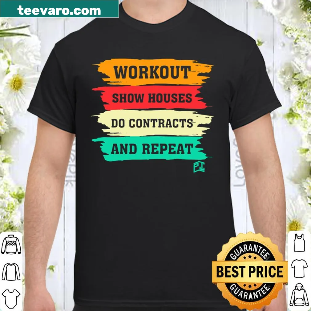 Playful workout-themed shirt with motivational text about exercising.