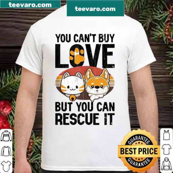 Typography design stating 'You Can't Buy Love But You Can Rescue It'