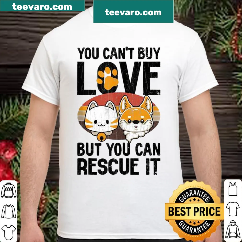 Typography design stating 'You Can't Buy Love But You Can Rescue It'