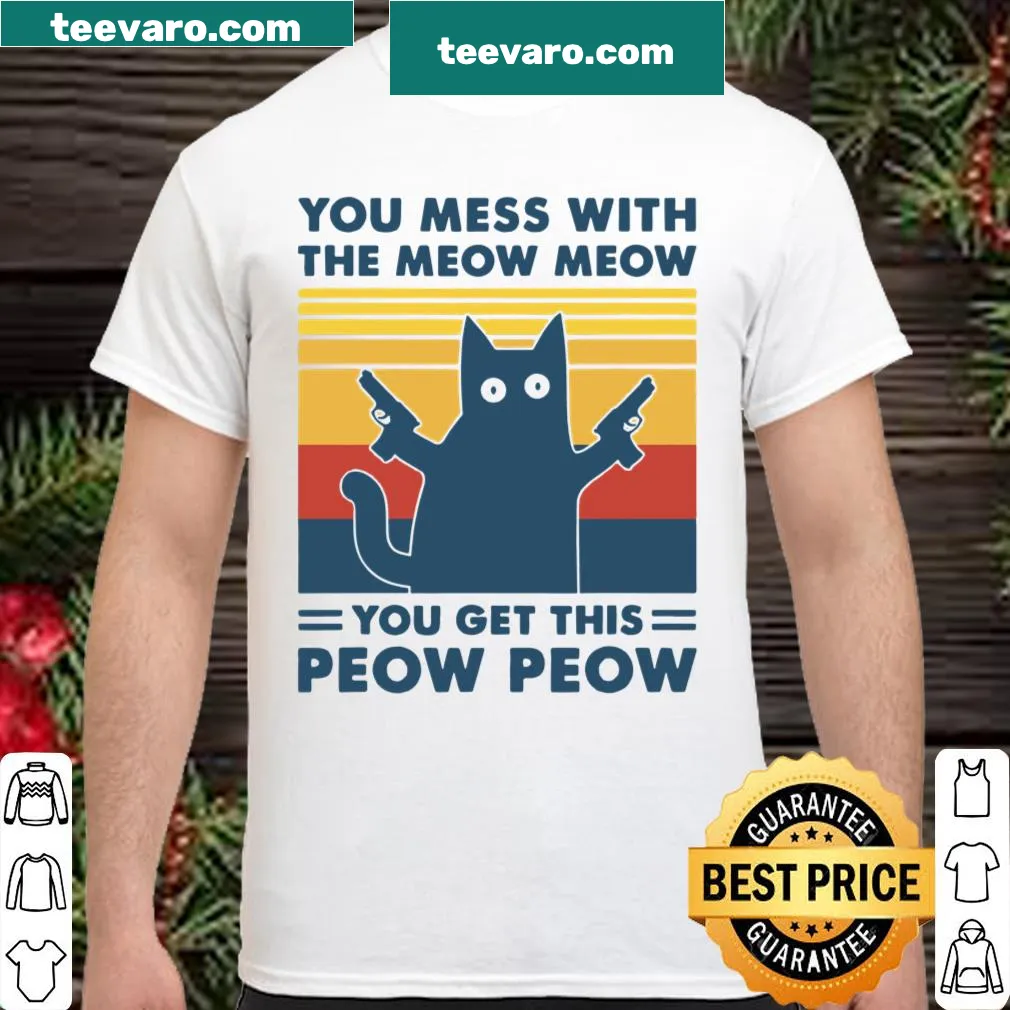 Playful cat-themed shirt featuring humorous text