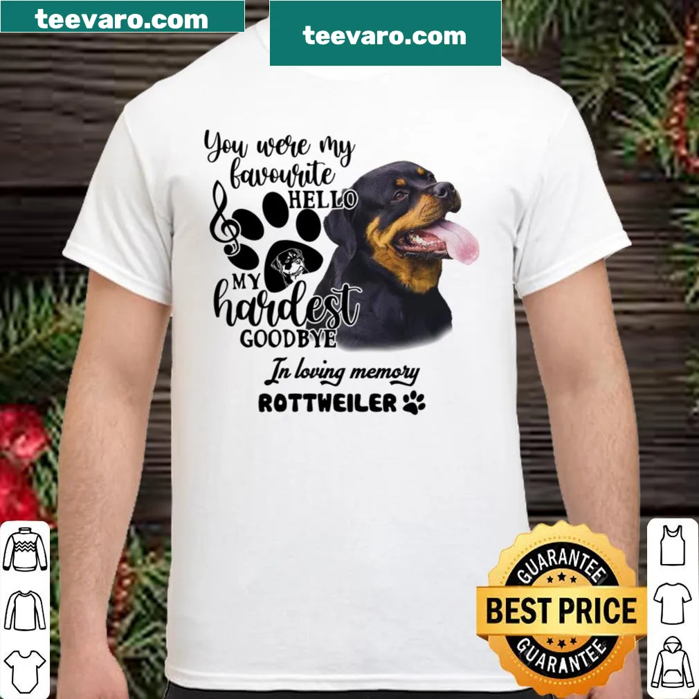 Remembrance shirt for a Rottweiler with sentimental text