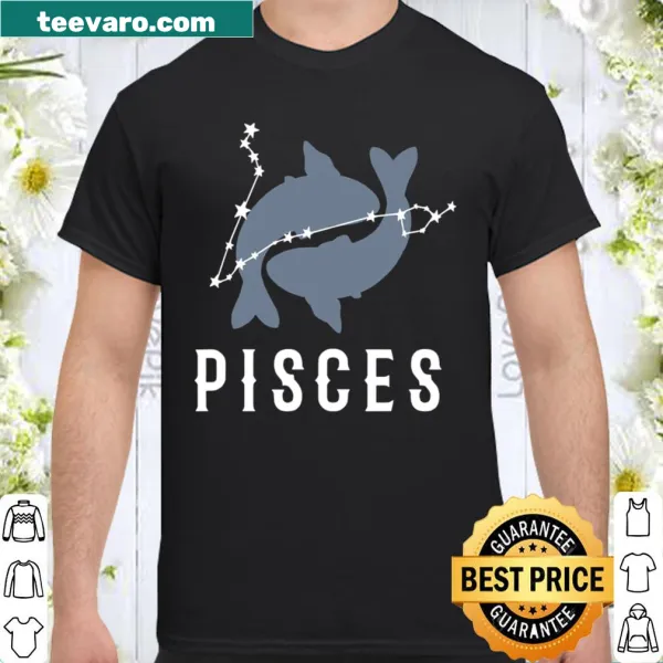 Astrology-themed shirt featuring the Pisces constellation and fish graphic