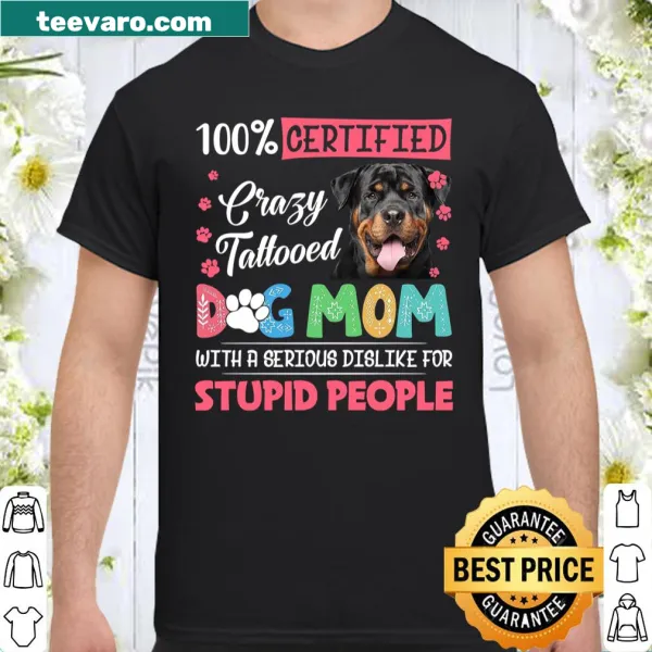 Funny tattooed dog mom graphic t-shirt