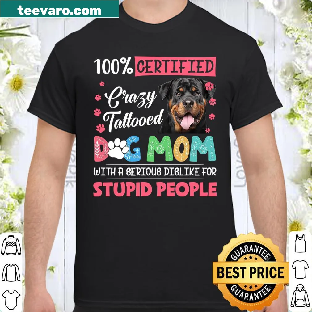Funny tattooed dog mom graphic t-shirt