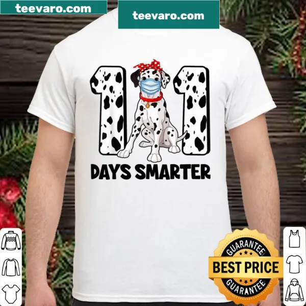 Playful shirt featuring Dalmatian graphic and '101 Days Smarter' text