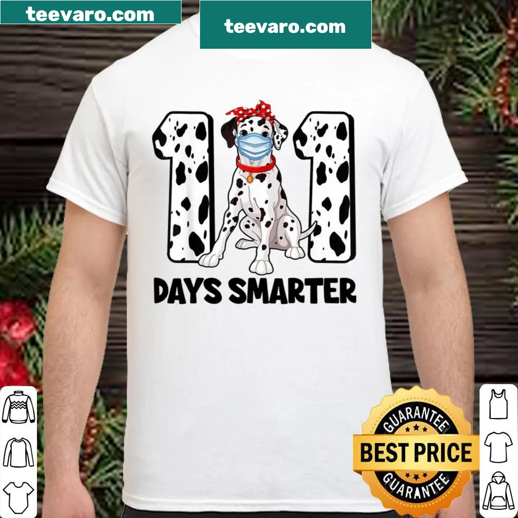 Playful shirt featuring Dalmatian graphic and '101 Days Smarter' text