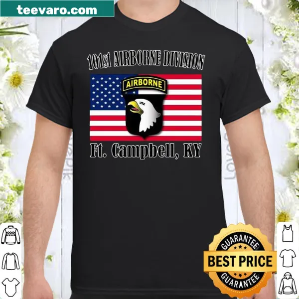 Shirt featuring the emblem of the 101st Airborne Division on the back