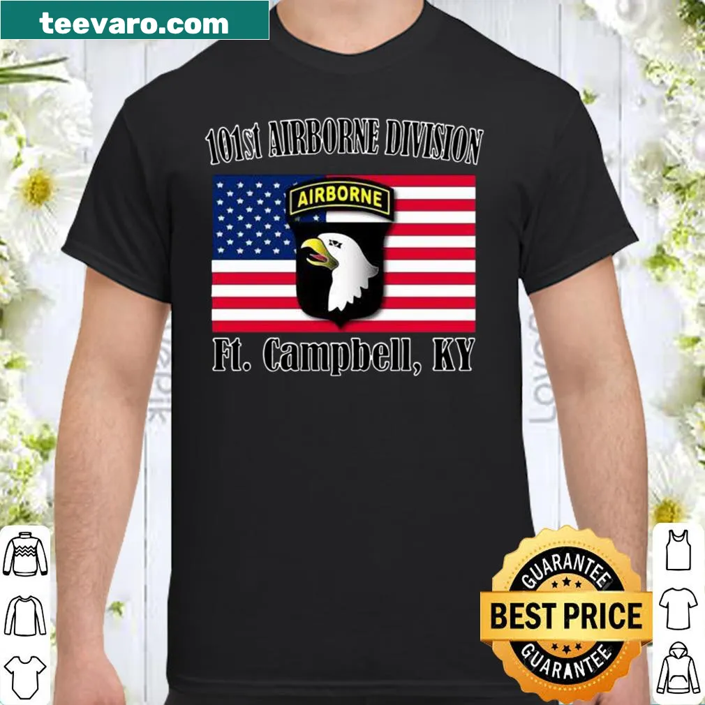 Shirt featuring the emblem of the 101st Airborne Division on the back