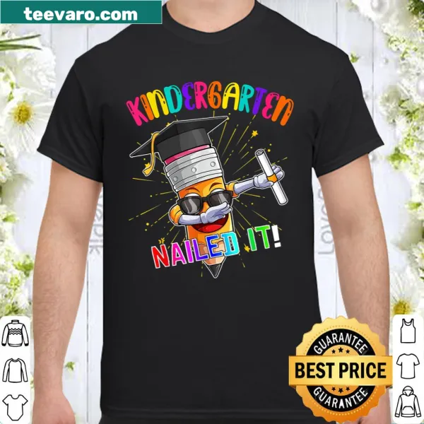 Cute graduation shirt with child in sunglasses celebrating kindergarten