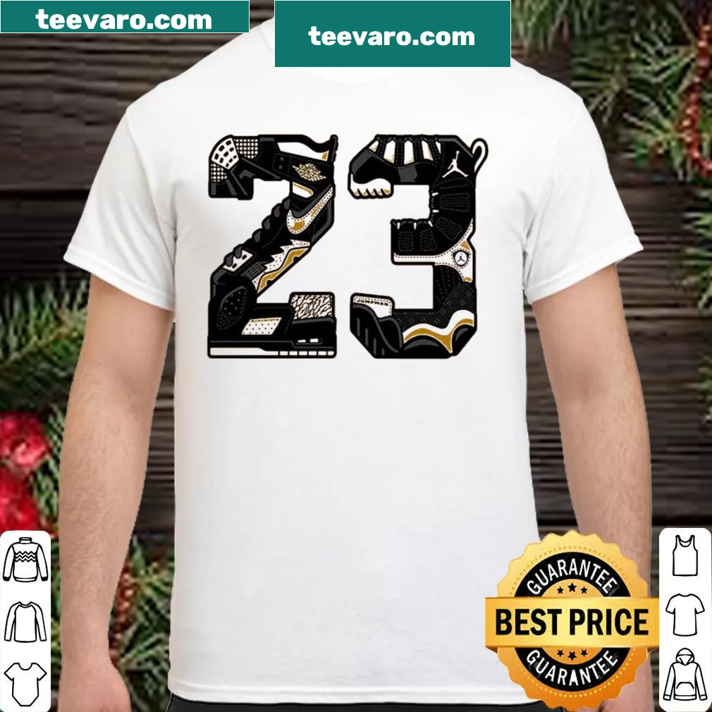 Basketball-themed shirt with '23' emblem for sneaker lovers