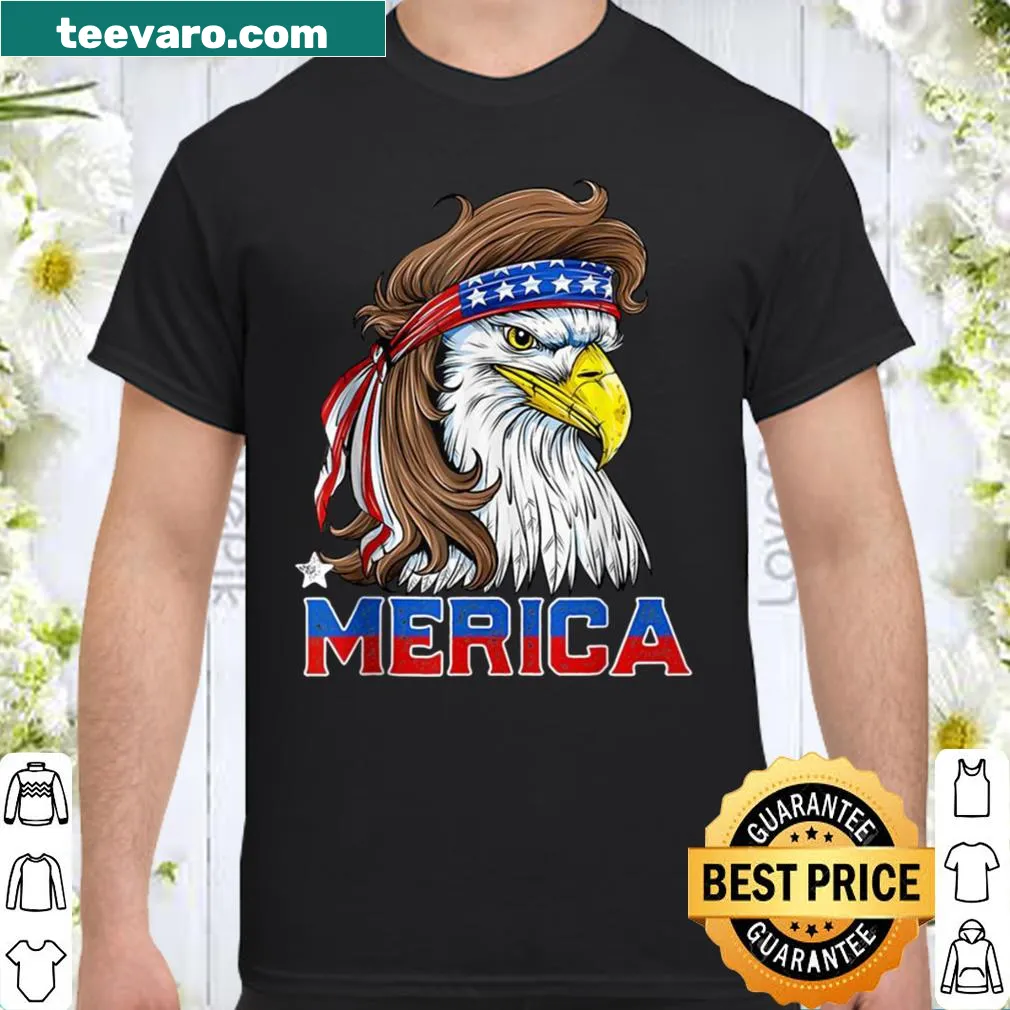 Bald eagle and USA flag graphic for July 4th
