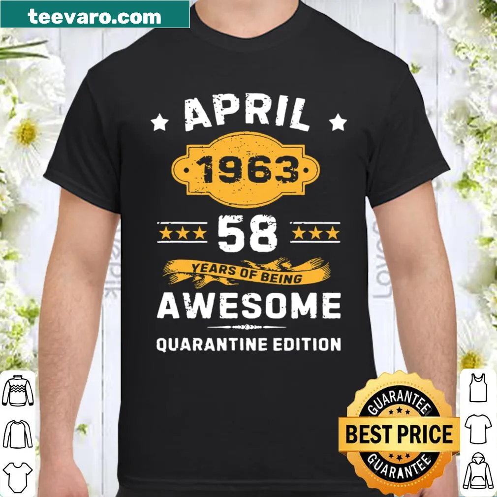 Celebratory 58th birthday shirt with 1963 and 58 prominently displayed