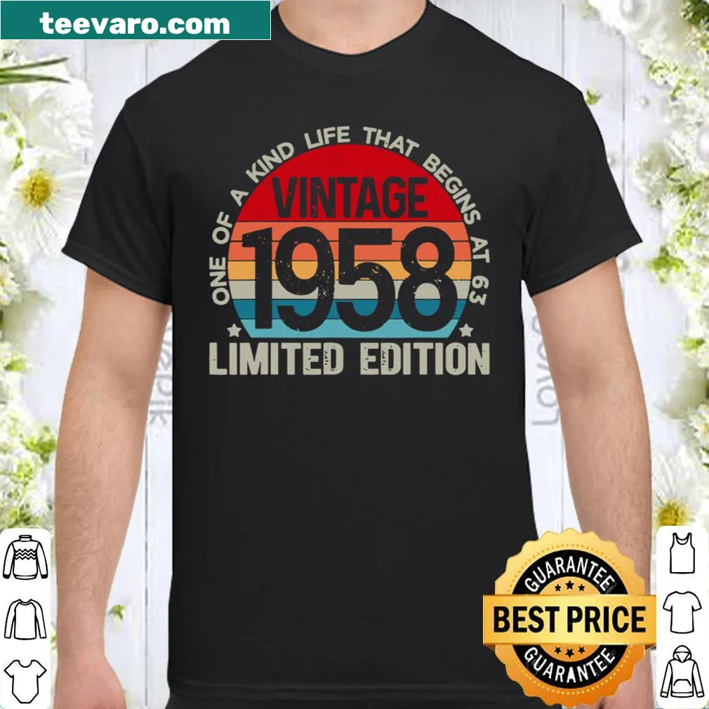 Retro 63rd birthday shirt celebrating 1958 with a vintage design