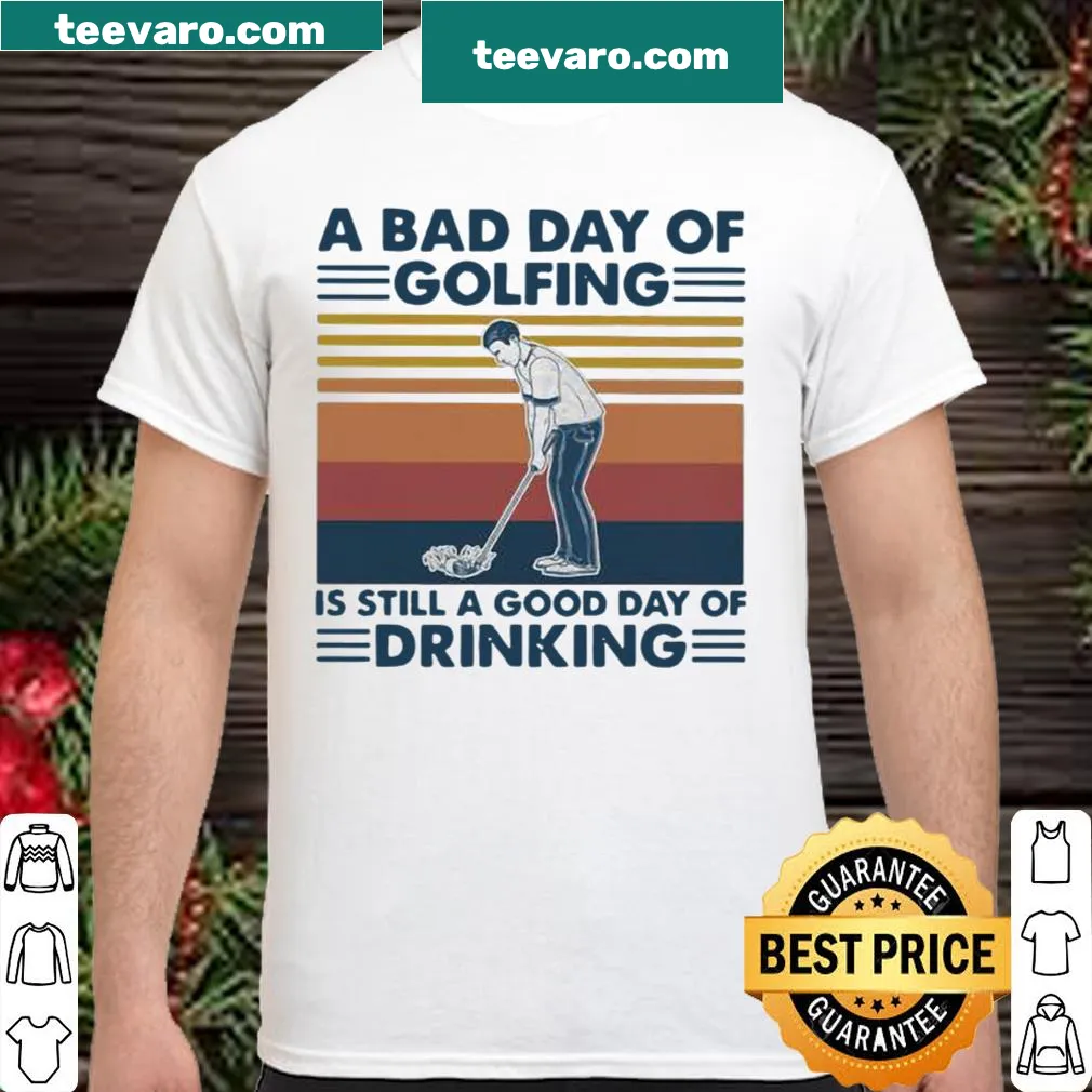 Vintage distressed shirt with humorous golf and drinking text