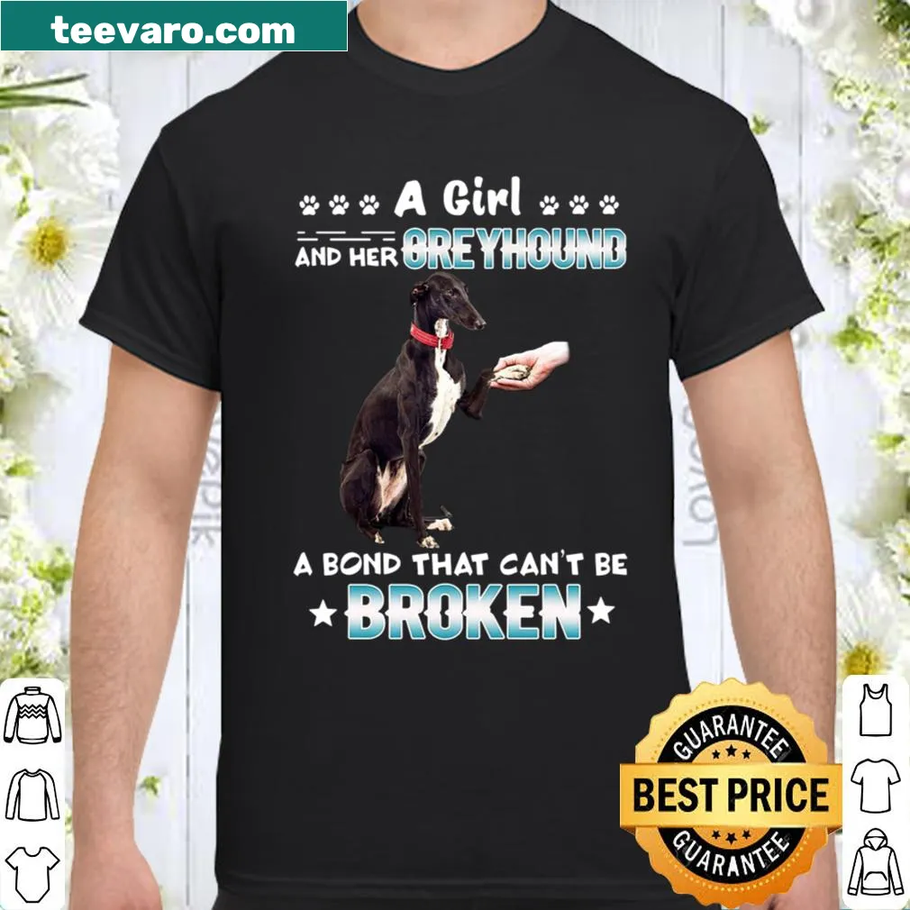 Illustration of a girl and her greyhound celebrating their bond.