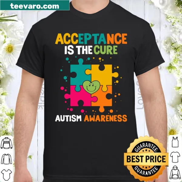 Awareness shirt with 'Acceptance Is The Cure' text for autism