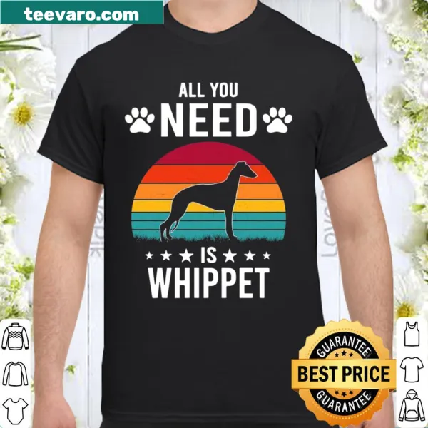 Heartfelt shirt design featuring a Whippet dog and message
