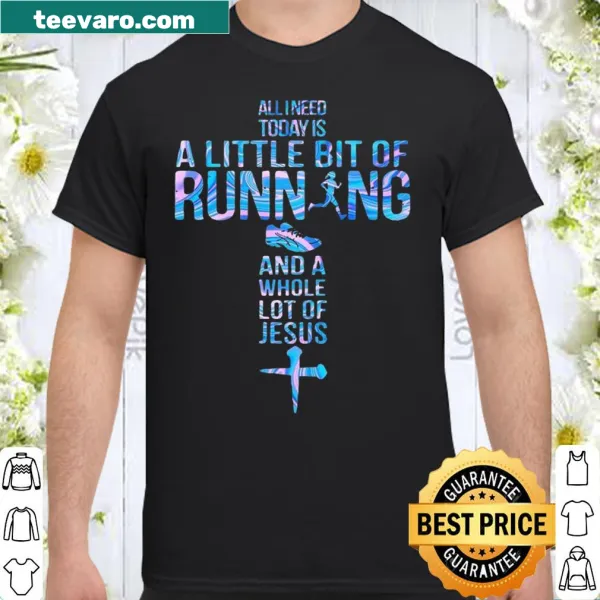 Shirt with humorous text combining running and faith