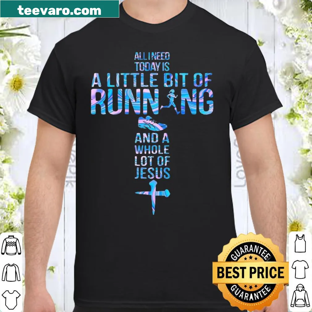 Shirt with humorous text combining running and faith