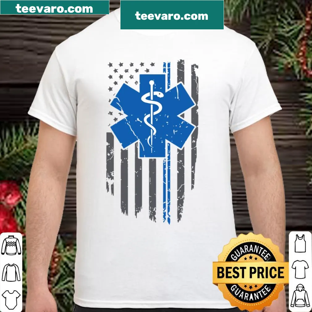 American flag-themed shirt honoring EMS and EMT professionals
