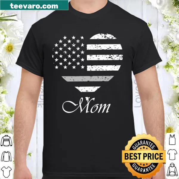 Patriotic shirt for corrections officer mom with American flag heart