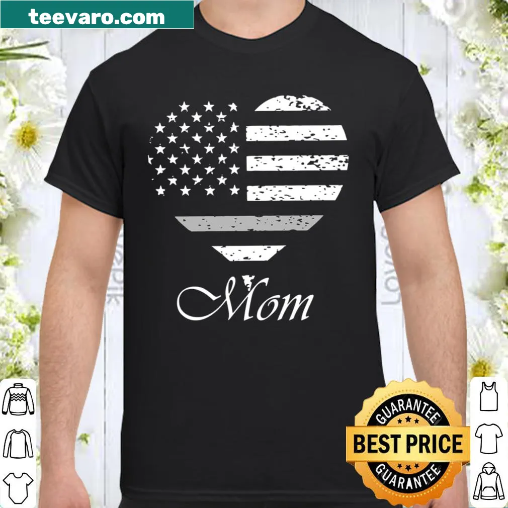 Patriotic shirt for corrections officer mom with American flag heart