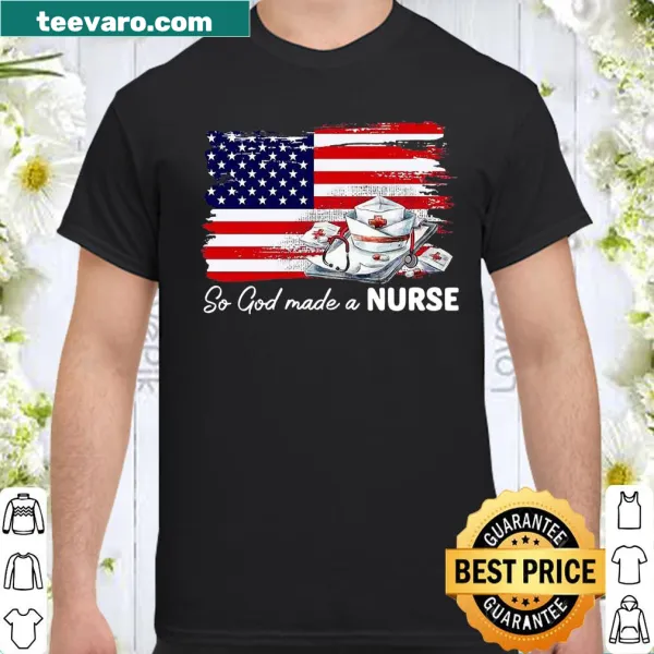 Nurse pride graphic with American flag on a shirt