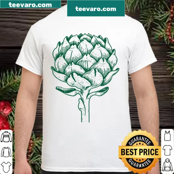 Vintage artichoke drawing shirt with a classic botanical illustration