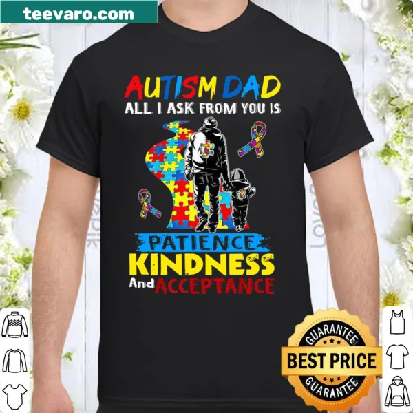 Typography T-shirt with the message about autism acceptance for dads