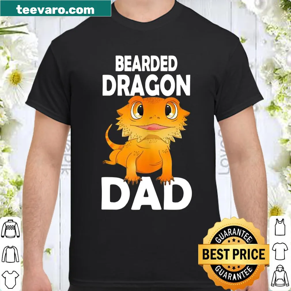 Illustration of a bearded dragon with text for reptile dads