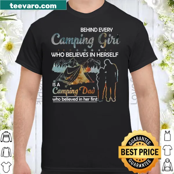 Shirt with text celebrating the bond between a camping dad and his daughter.