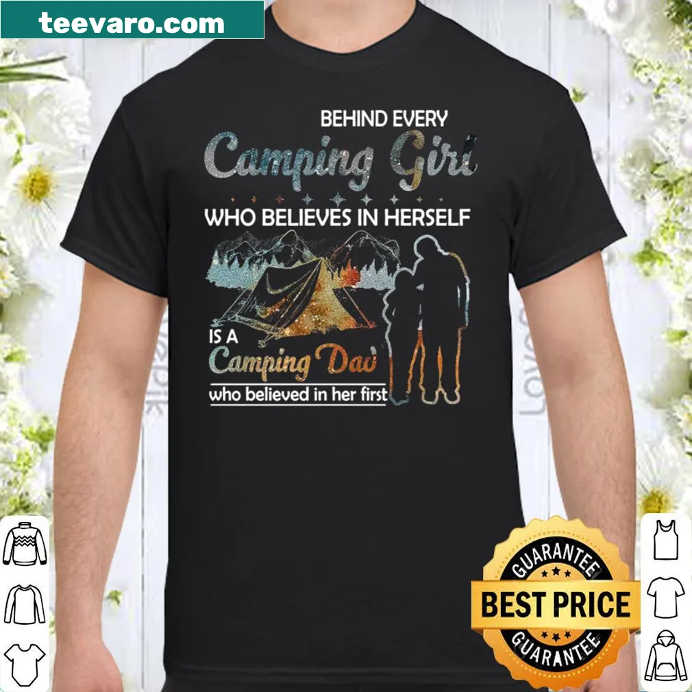 Shirt with text celebrating the bond between a camping dad and his daughter.