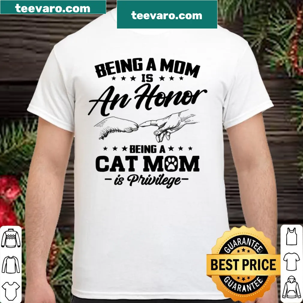 Sentimental shirt for moms with cat-themed text