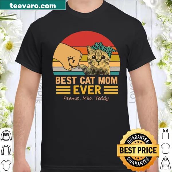 Retro personalized shirt for cat moms, saying Best Cat Mom Ever