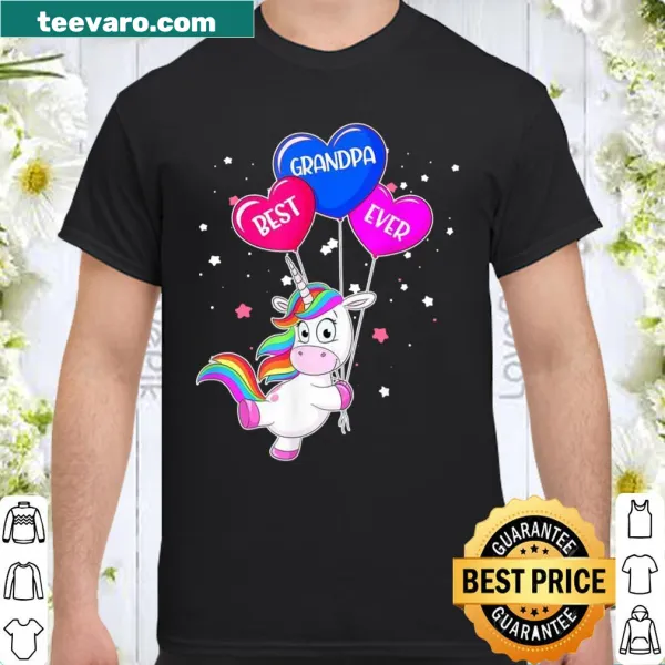 Shirt with 'Best Grandpa Ever Daddycorn' text and cute unicorn design.