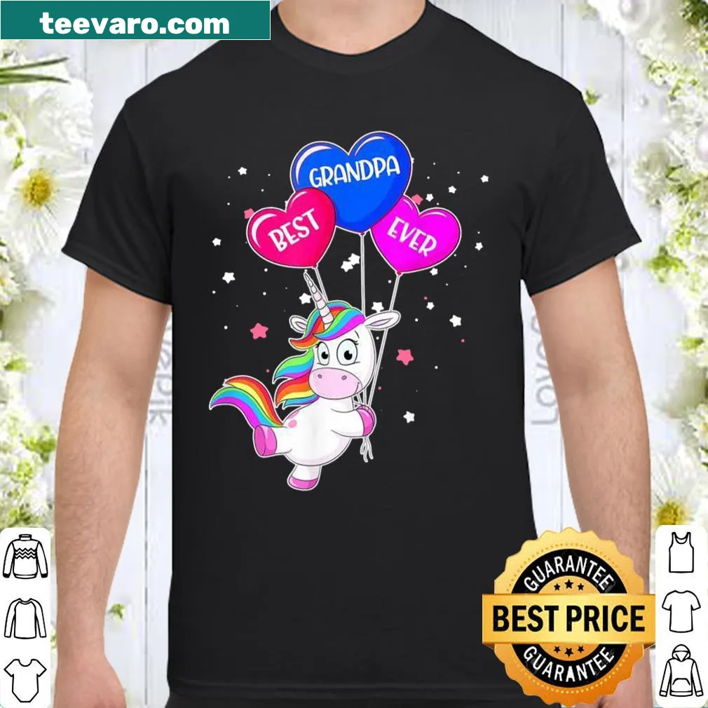 Shirt with 'Best Grandpa Ever Daddycorn' text and cute unicorn design.