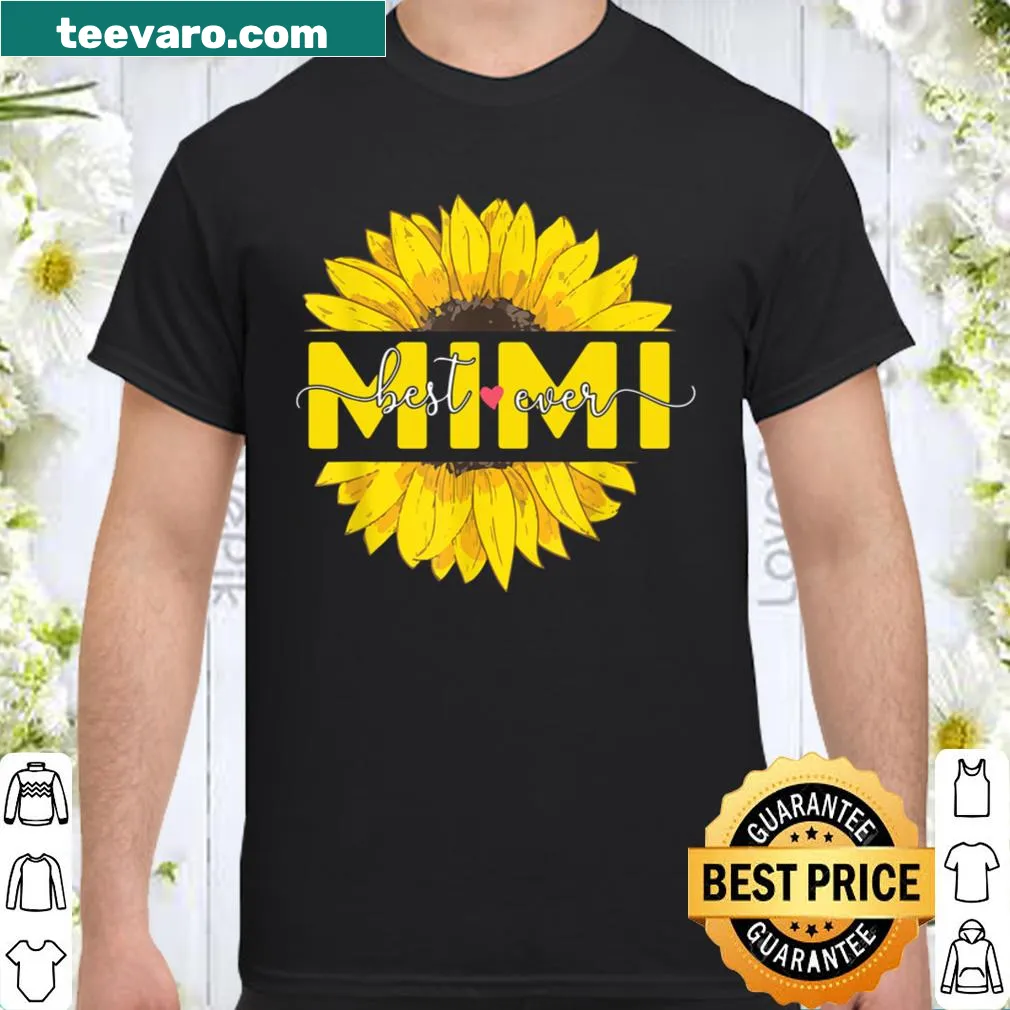 Shirt with sunflower design and 'Best Mimi Ever' text.