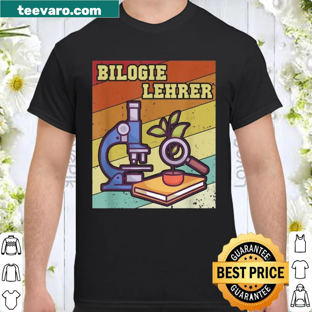 Unique educator shirt featuring the word 'Biologiehrer' for teachers