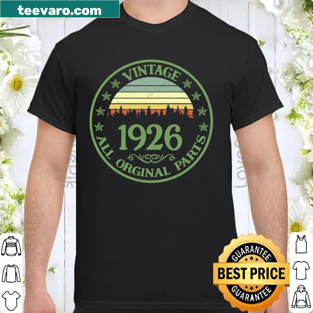 Vintage birthday shirt saying 'Original Parts Since 1926'
