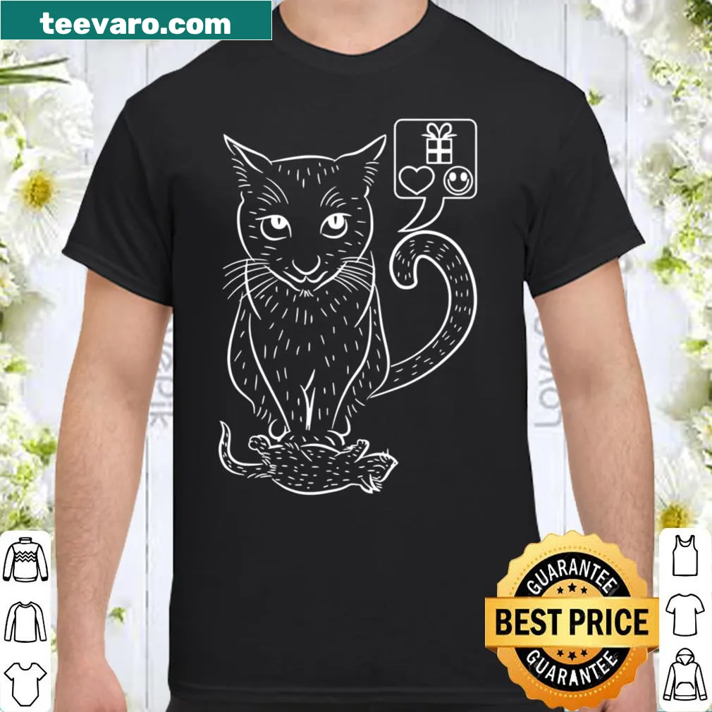 Minimalist line art of a black cat on a shirt