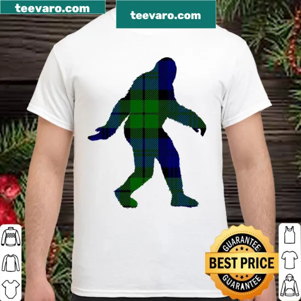 Bigfoot shirt featuring black watch plaid design