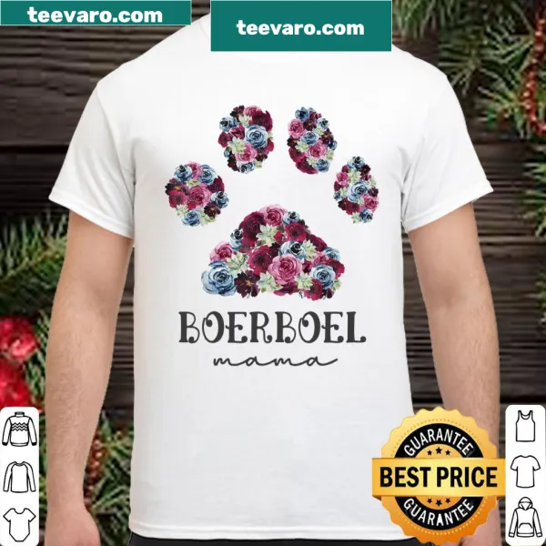 Floral paw print with Boerboel Mama text on shirt