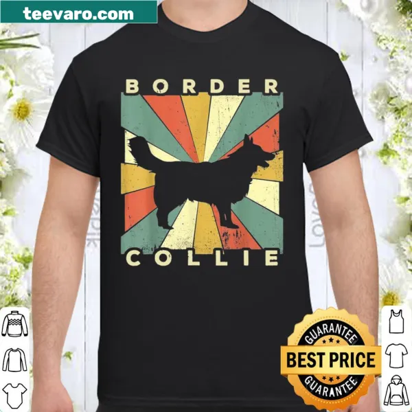 Vintage 70s Border Collie graphic on a shirt